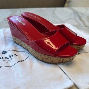 Red & Cork Prada Wedges